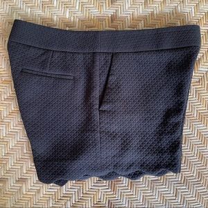 Black Scalloped Shorts, LOFT, Size 12